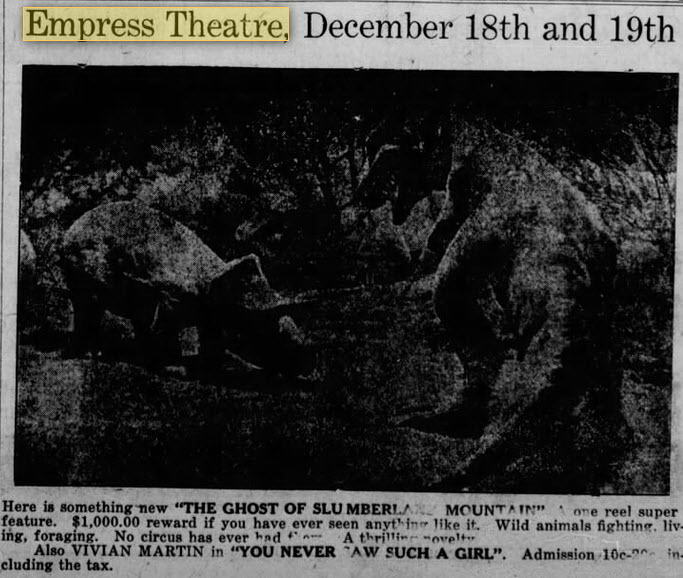 Empress Theatre - 17 DEC 1919